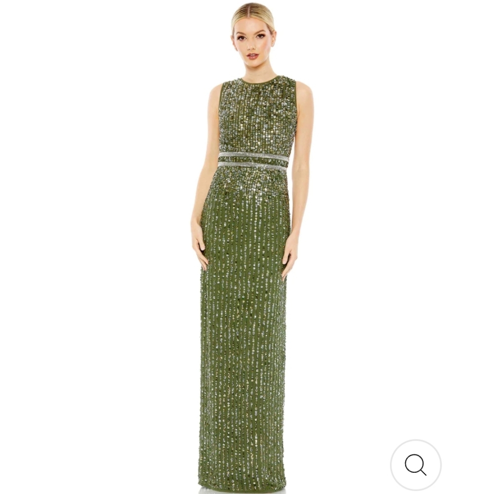 *NWT* Mac Duggal High Neck Sleeveless Column Gown